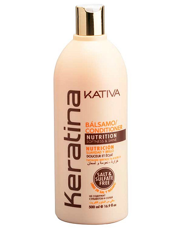 Бальзам-кондиционер для всех типов волос кератиновый укрепляющий KERATINA Kativa, 550 мл. 2